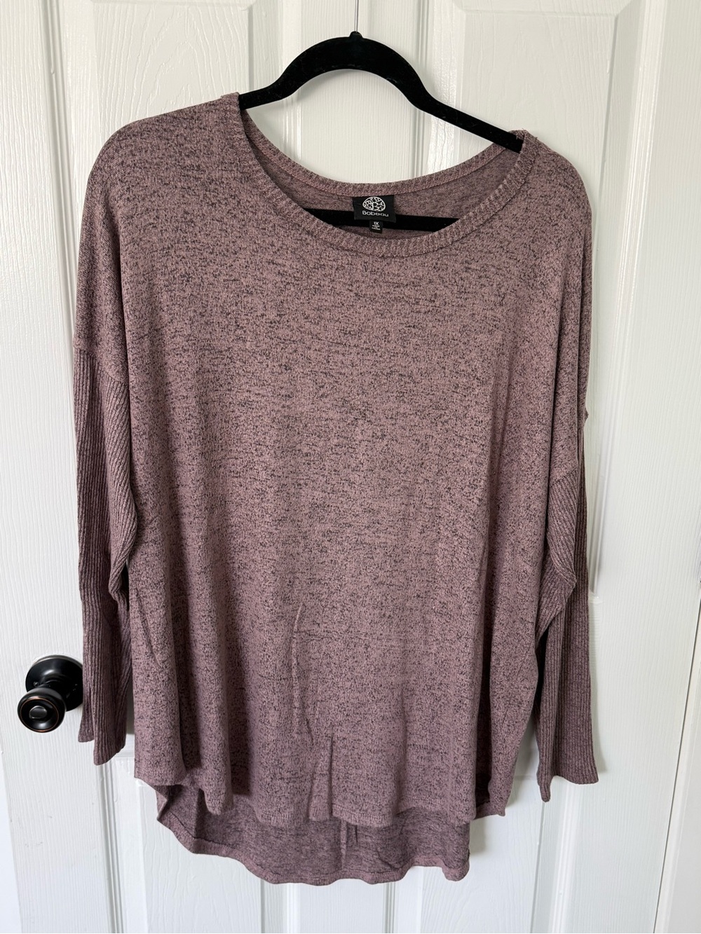 Bobeau Women's 1X Plus Mauve Sweater